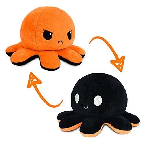 TeeTurtle Reversible Octopus Plushie - Black & Orange