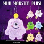 12 Pcs Kawaii Halloween Plush Keychain Set