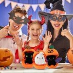 Kawaii Halloween Pumpkin Plush Cat and Bat Toy