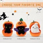 Kawaii Halloween Pumpkin Plush Cat and Bat Toy