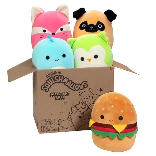 Kawaii Squishmallow Plush Mystery Box - 5-Pack