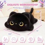 Cute Black Cat Plush Pillow - Kawaii Cuddle Toy