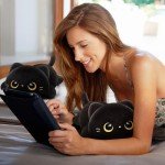 Cute Black Cat Plush Pillow - Kawaii Cuddle Toy