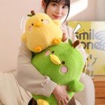 Cute Peach Cat Duck Plush Pillow Toy 8
