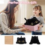 Cute Black Cat Plush Pillow - Kawaii Cuddle Toy