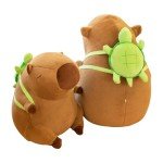 Kawaii Capybara Plush Toy with Turtle Backpack