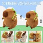 Kawaii Capybara Plush Toy with Turtle Backpack
