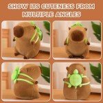 Kawaii Capybara Plush Toy with Turtle Backpack