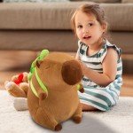 Kawaii Capybara Plush Toy with Turtle Backpack