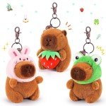 3PC Cute Capybara Plush Keychain Set