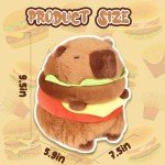 Cute Hamburger Capybara Plush Toy - 9.5 Inch