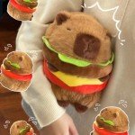 Cute Hamburger Capybara Plush Toy - 9.5 Inch