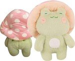 Kawaii Frog Plush Toy with Pink Mushroom Hat