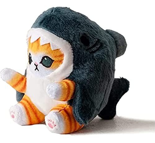 Cute Blue Shark Cat Plush Toy - 8'' Kawaii