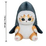 Cute Blue Shark Cat Plush Toy - 8'' Kawaii