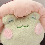 Kawaii Frog Plush Toy with Pink Mushroom Hat