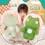 Kawaii Frog Plush Toy with Pink Mushroom Hat