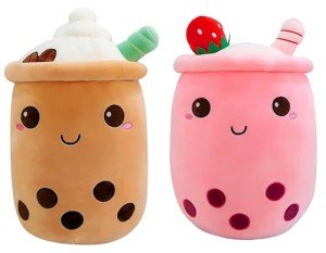 Cute Bubble Tea Kawaii Plush Pillows (2-Pack)