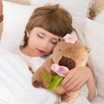 Kawaii Flower Capybara Plush Pillow - 11 Inch