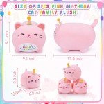 Adorable Pink Cat Plush Family – 5 Pieces