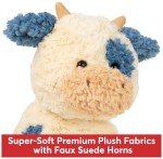 Cozys Cow Kawaii Plush Toy - 10” Cream/Blue