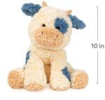 Cozys Cow Kawaii Plush Toy - 10” Cream/Blue