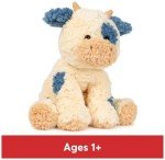 Cozys Cow Kawaii Plush Toy - 10” Cream/Blue