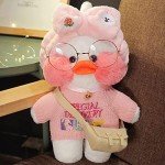 Kawaii Duck Plush Toy with Glasses and Outfit