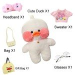 Kawaii Duck Plush Toy with Glasses and Outfit