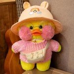 Kawaii Duck Plush with Clothes & Glasses Set