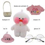 Kawaii White Duck Plush Toy with Pink Hat