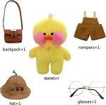 Yellow Duck Kawaii Plush Toy with Cute Costume
