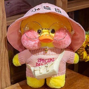 Yellow Duck Kawaii Plush Toy with Cute Hat