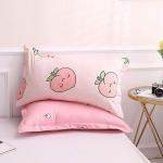 Kawaii Pink Peach Cartoon Bedding Set for Kids