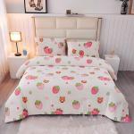 Kawaii Strawberry Bear Plush Comforter Set