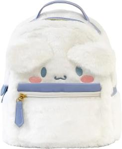 MEEUSKY Pearl-White Cute Plush Dog Backpack