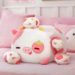 Mewaii Strawberry Cow Plushies Set with Babies