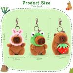 3PC Cute Capybara Plush Keychain Set