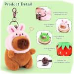 3PC Cute Capybara Plush Keychain Set