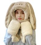 Kawaii Bunny Ear Plush Beanie and Scarf Set