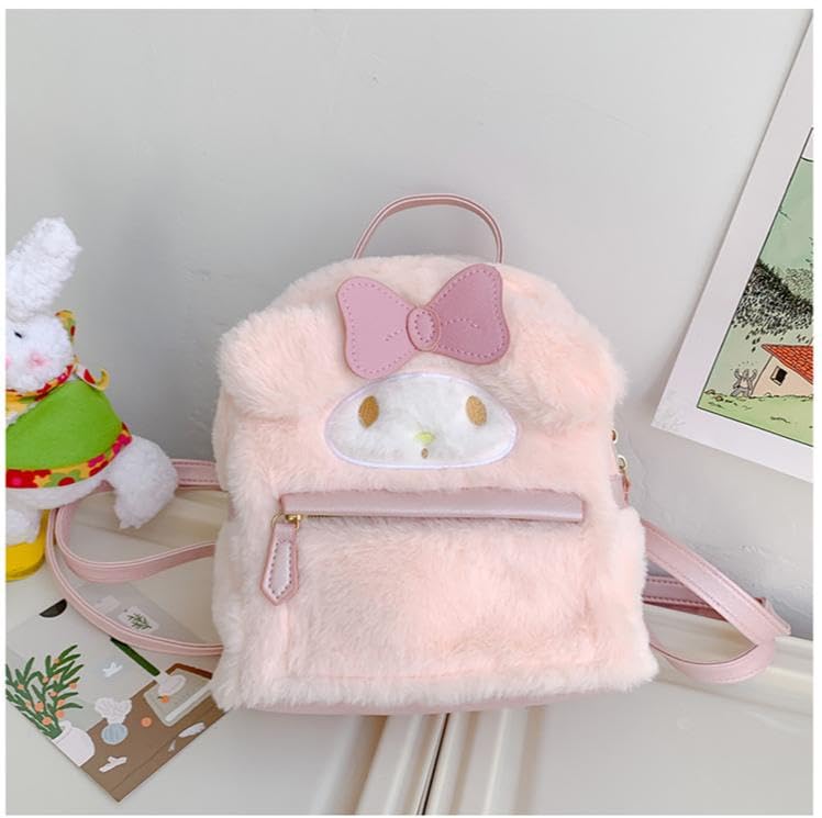 Fluffy Pink Kawaii Girl Backpack - Cute Style