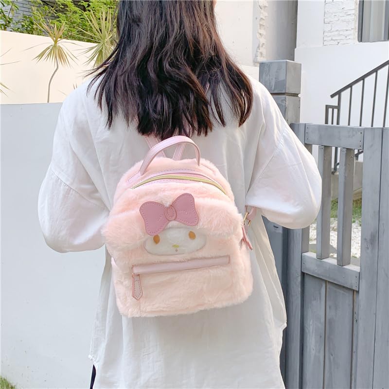 Fluffy Pink Kawaii Girl Backpack - Cute Style
