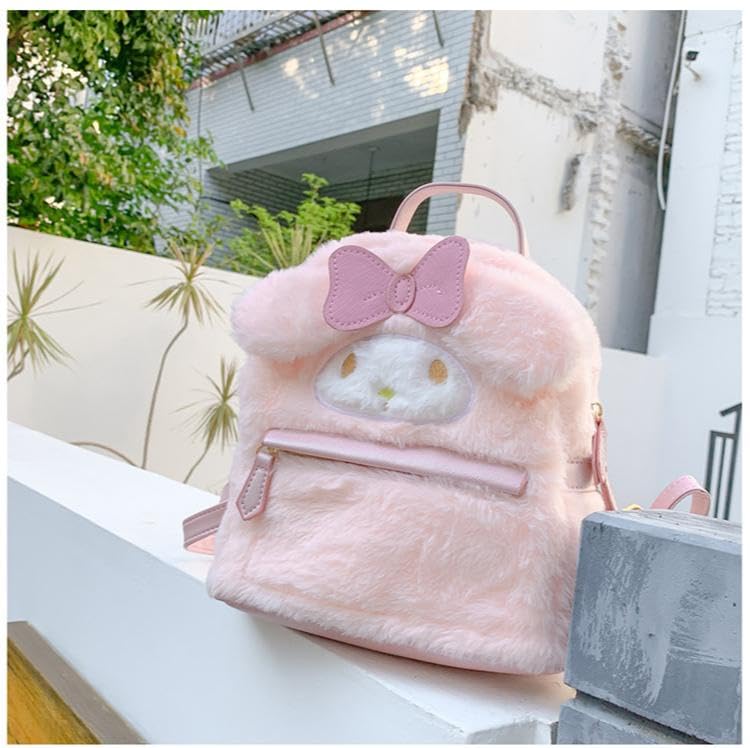 Fluffy Pink Kawaii Girl Backpack - Cute Style