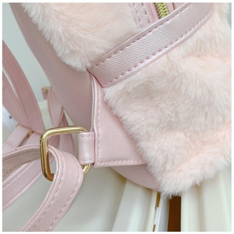 Fluffy Pink Kawaii Girl Backpack - Cute Style