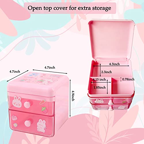Kawaii Pink Drawer Organizer Plush Storage Box