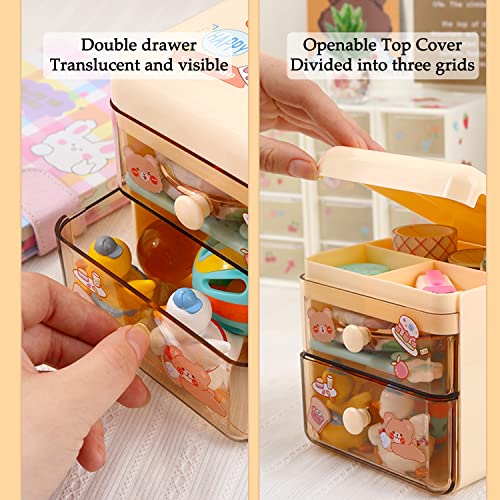 Kawaii Pink Drawer Organizer Plush Storage Box