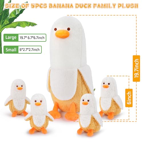 Kawaii Banana Duck Family Plush Toy Set