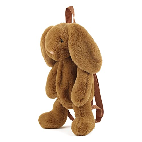 Kawaii Fuzzy Rabbit Plush Backpack for Girls