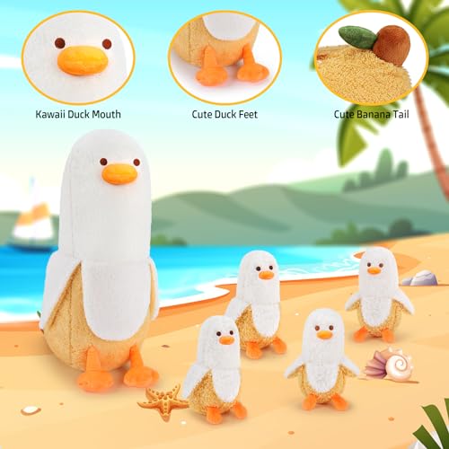 Kawaii Banana Duck Family Plush Toy Set