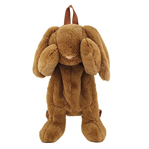 Kawaii Fuzzy Rabbit Plush Backpack for Girls